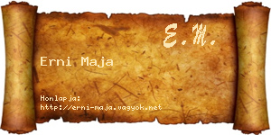 Erni Maja névjegykártya